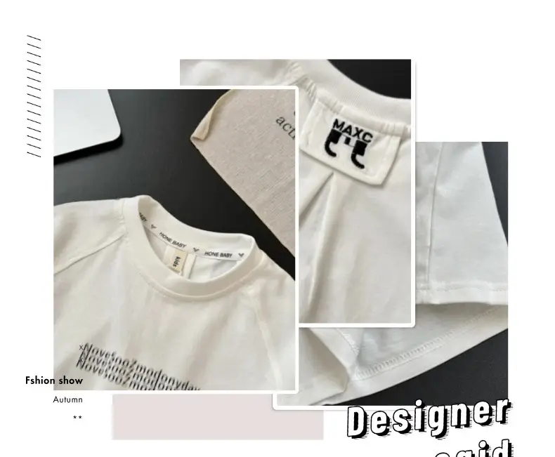 Boys 2Pc White T-Shirt Brown Shorts Summer Set — feature 2