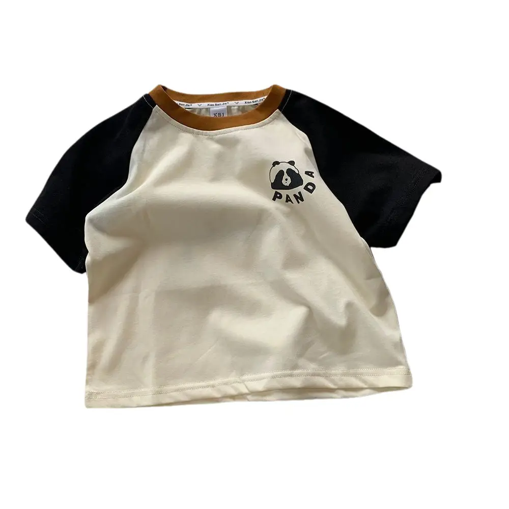 Boys Cotton Short Sleeve Cartoon T-Shirt White Black - Image 6