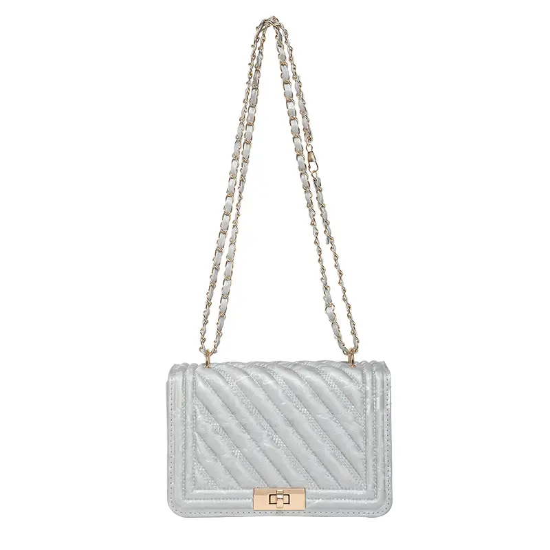 Pink Quilted Chain Crossbody Bag for Women