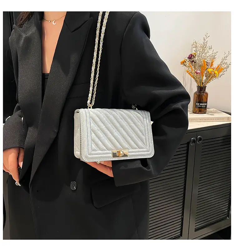 Pink Quilted Chain Crossbody Bag for Women — feature 11