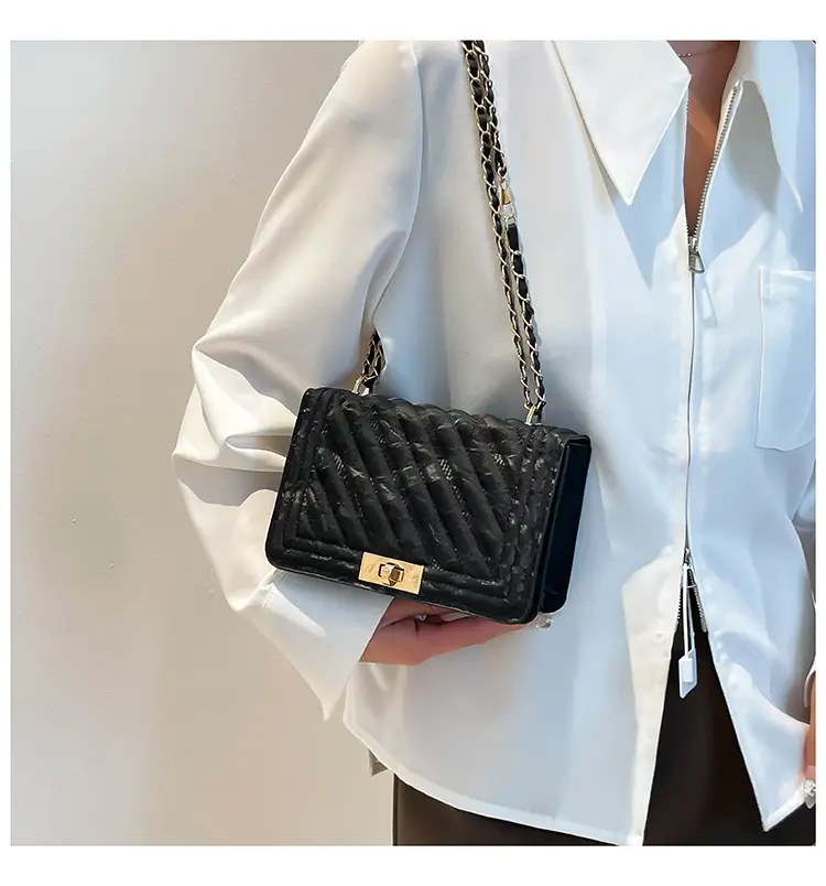 Pink Quilted Chain Crossbody Bag for Women — feature 16