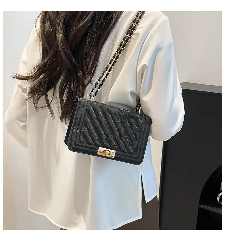 Pink Quilted Chain Crossbody Bag for Women — feature 17
