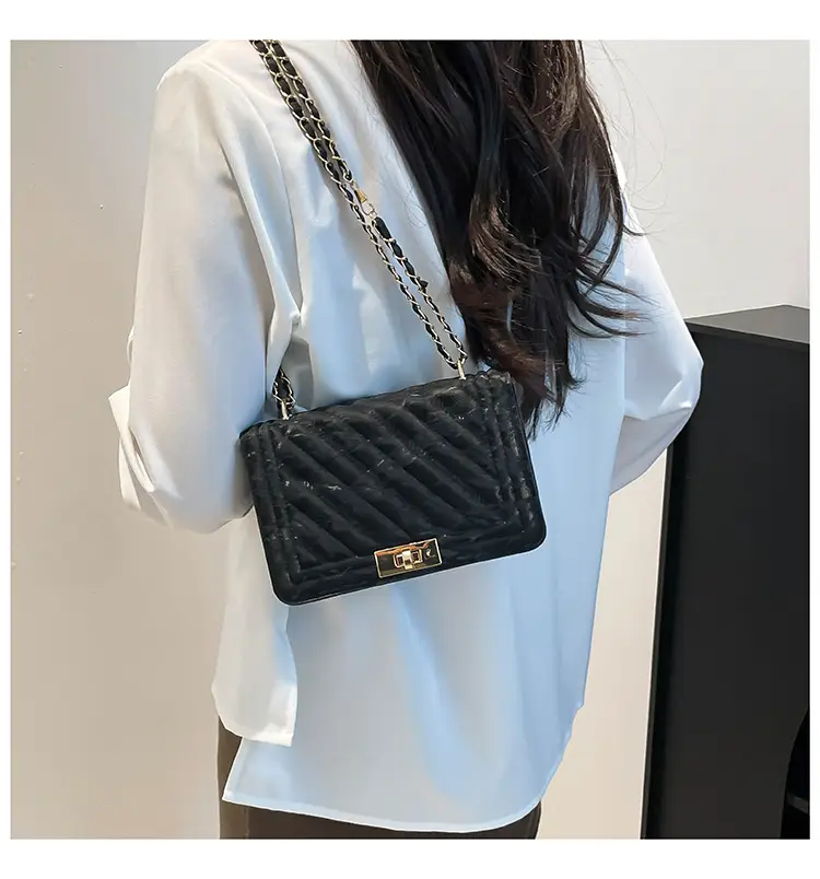 Pink Quilted Chain Crossbody Bag for Women — feature 19