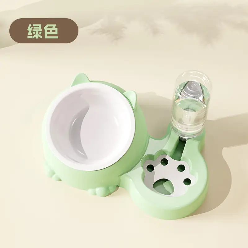 Cat bowl two-in-one double bowl automatic drinking cat food dog food basin pet universal bowl neck protection anti-knock feeder — feature 13
