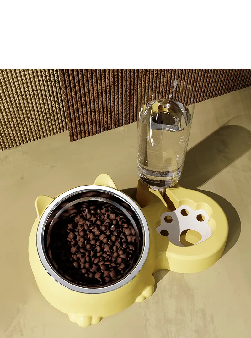 Cat bowl two-in-one double bowl automatic drinking cat food dog food basin pet universal bowl neck protection anti-knock feeder — feature 8