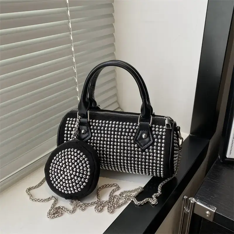 Black Rhinestone Crossbody Bag for Women 2025 - Image 2