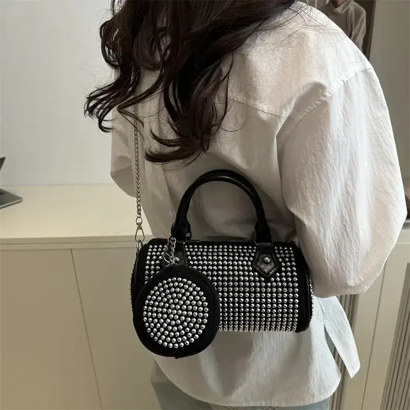 Black Rhinestone Crossbody Bag for Women 2025 - Image 4