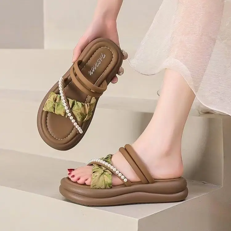 Women's 2025 New Summer Roman Slippers Thick Sole Non-Slip - Image 5
