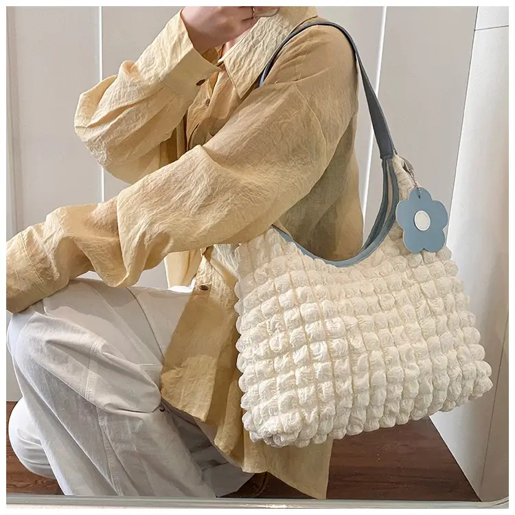 Women's White Ruffled Shoulder Bag 2025 New Arrival — feature 20