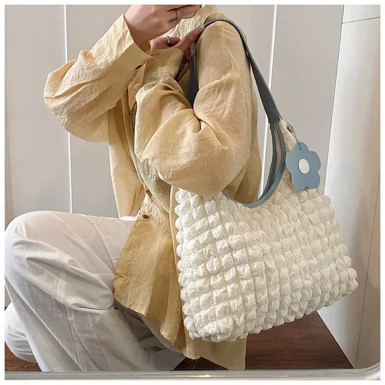 Women's White Ruffled Shoulder Bag 2025 New Arrival — feature 21