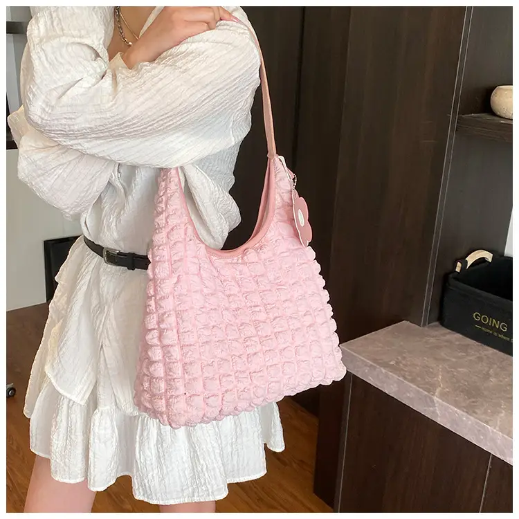 Women's White Ruffled Shoulder Bag 2025 New Arrival — feature 23