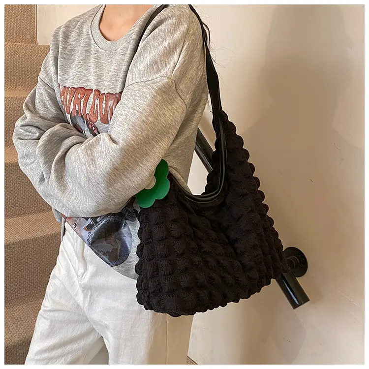 Women's White Ruffled Shoulder Bag 2025 New Arrival — feature 26