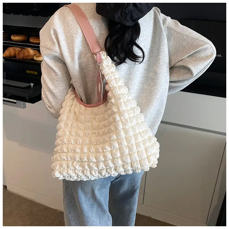 Women's White Ruffled Shoulder Bag 2025 New Arrival — feature 30