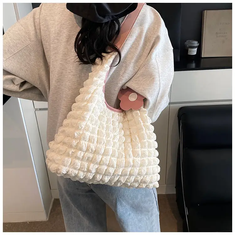 Women's White Ruffled Shoulder Bag 2025 New Arrival — feature 32