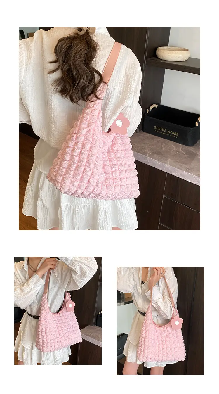 Women's White Ruffled Shoulder Bag 2025 New Arrival — feature 7