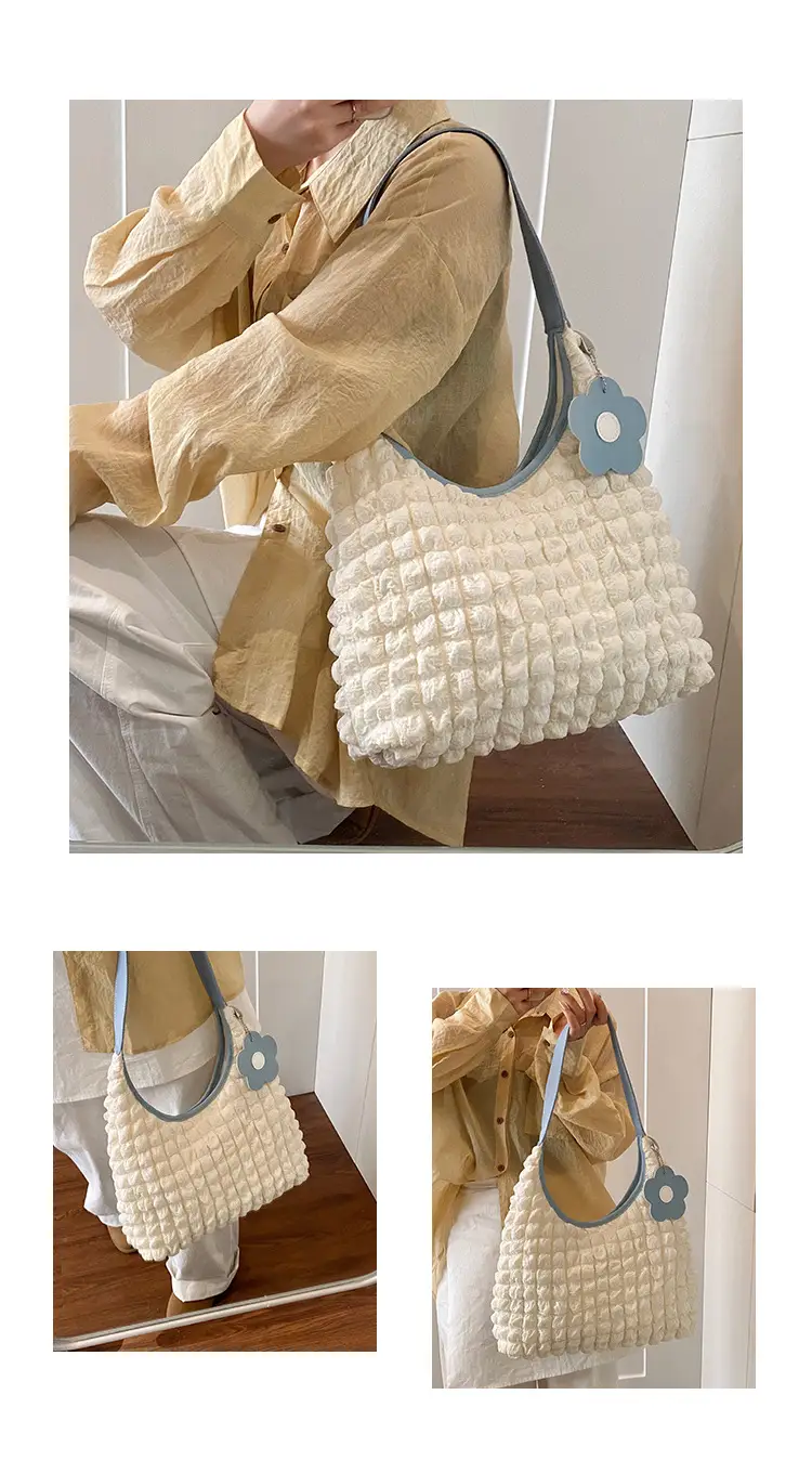 Women's White Ruffled Shoulder Bag 2025 New Arrival — feature 8