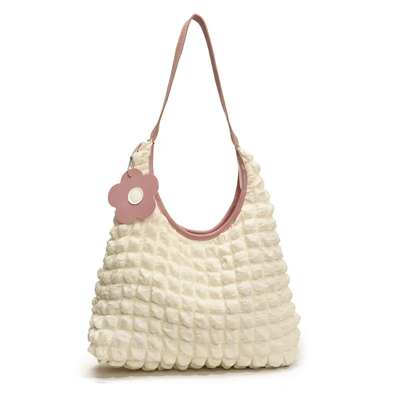 Women's White Ruffled Shoulder Bag 2025 New Arrival - Image 4