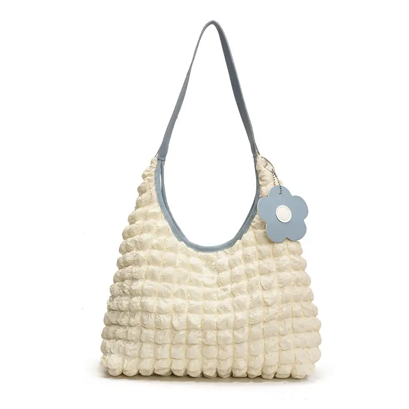 Women's White Ruffled Shoulder Bag 2025 New Arrival - Image 5