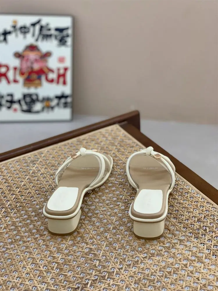 Women Square Heel Sandals Summer 2025 Beige — feature 10
