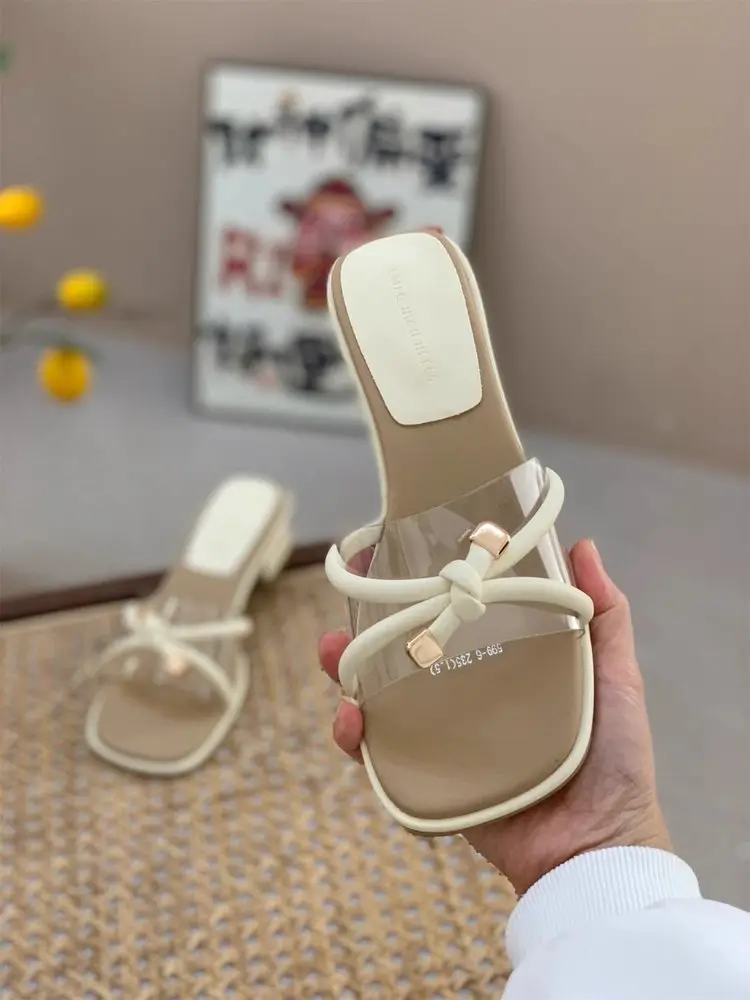 Women Square Heel Sandals Summer 2025 Beige — feature 12