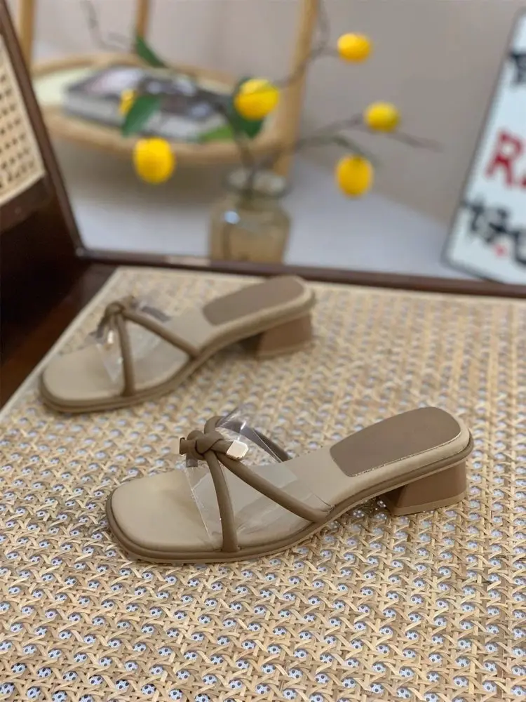 Women Square Heel Sandals Summer 2025 Beige — feature 13