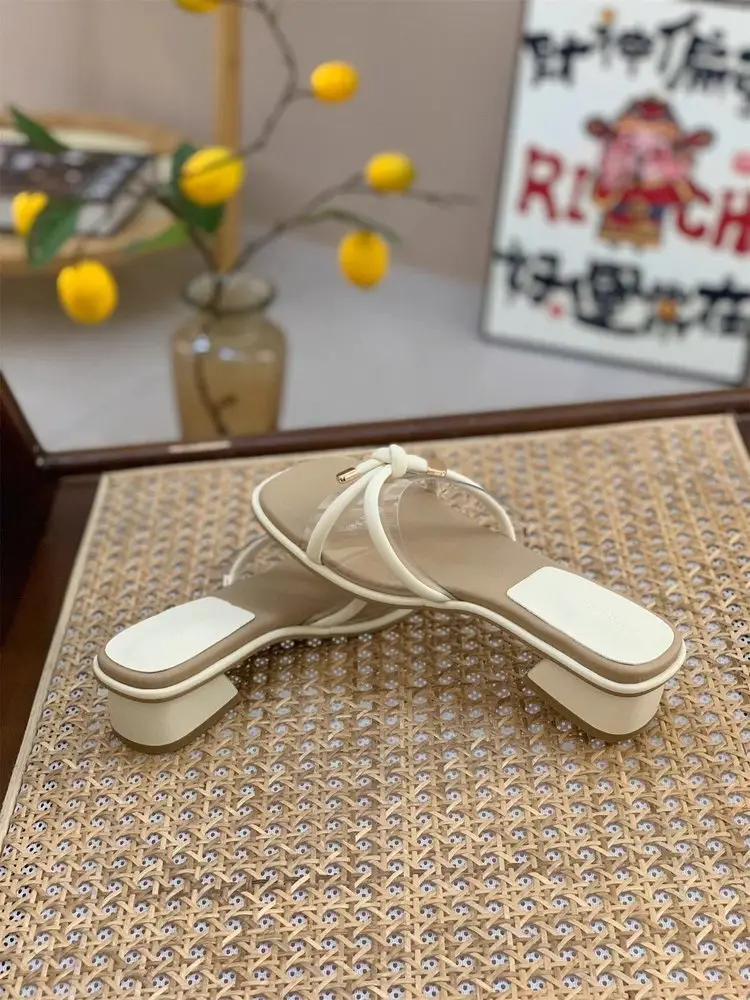 Women Square Heel Sandals Summer 2025 Beige — feature 9
