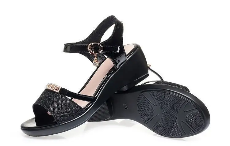2025 Silver Rhinestone Wedge Sandals for Women — feature 10