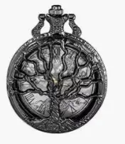 Vintage Gold Plated Pocket Watch with Tree of Life Design