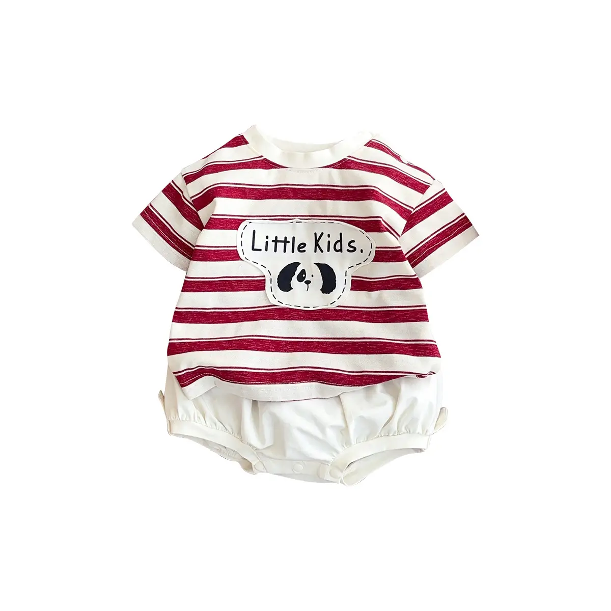 Boys Striped T-Shirt Shorts Set Korean Style 3Pc