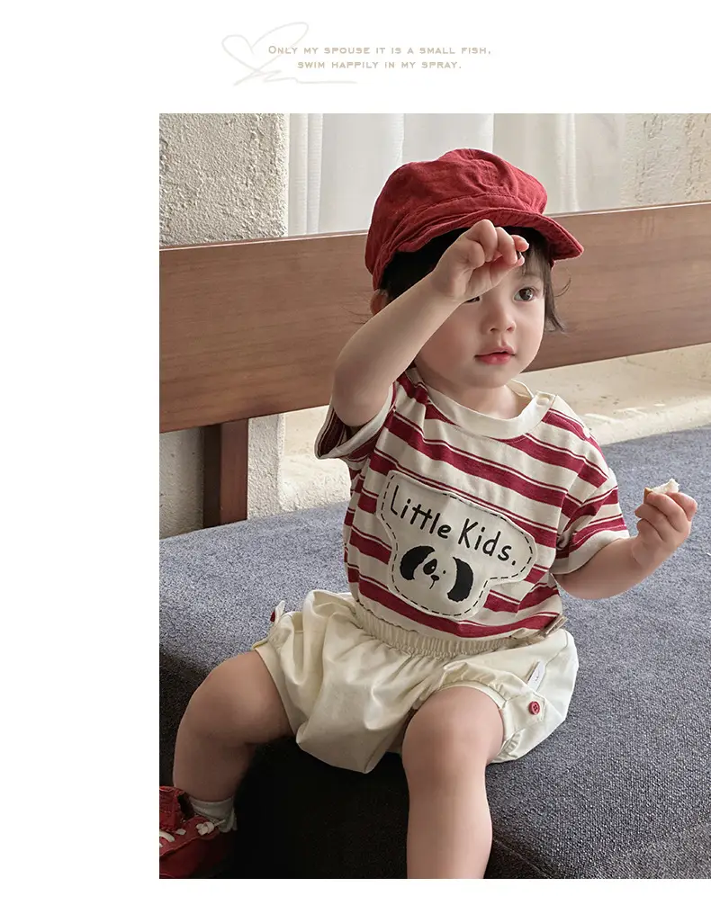 Boys Striped T-Shirt Shorts Set Korean Style 3Pc — feature 12