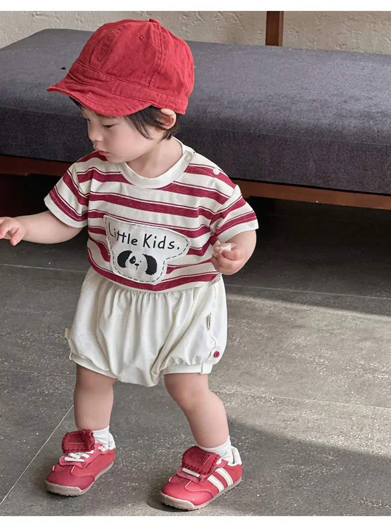 Boys Striped T-Shirt Shorts Set Korean Style 3Pc — feature 15