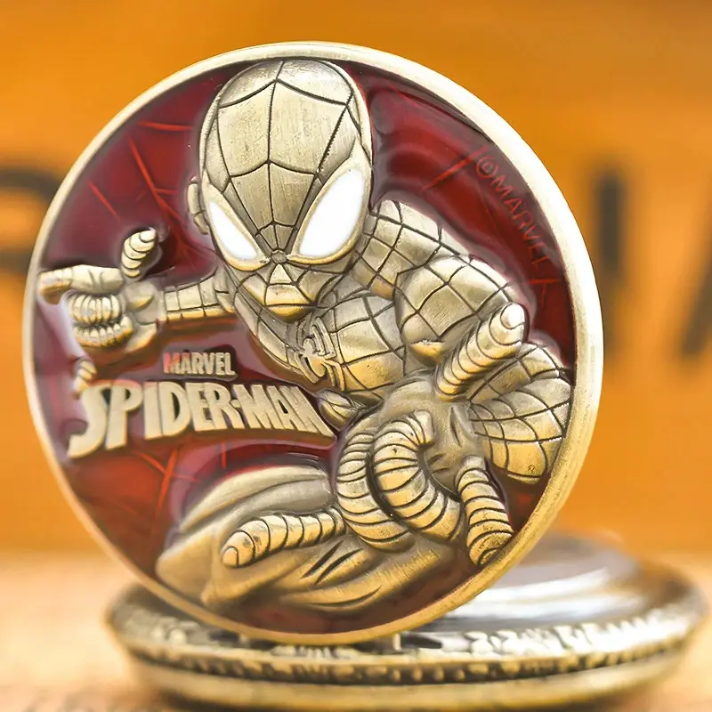 Spiderman Flip Pocket Watch Large Quartz Commemorative Gift