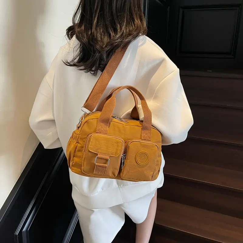 Korean Women's Large Capacity Tan Shoulder Bag - Image 7
