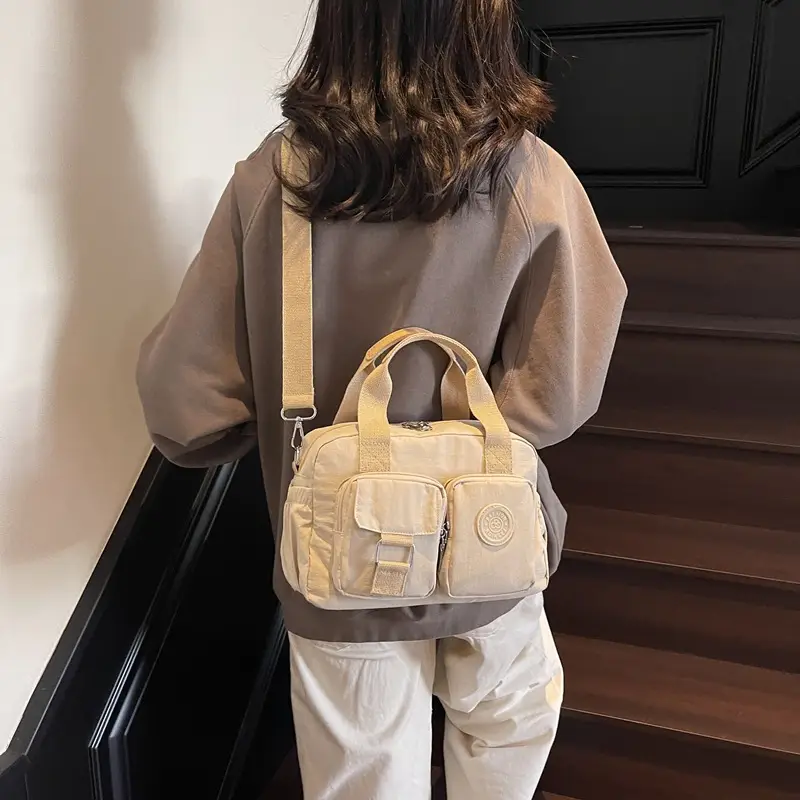 Korean Women's Large Capacity Tan Shoulder Bag - Image 8