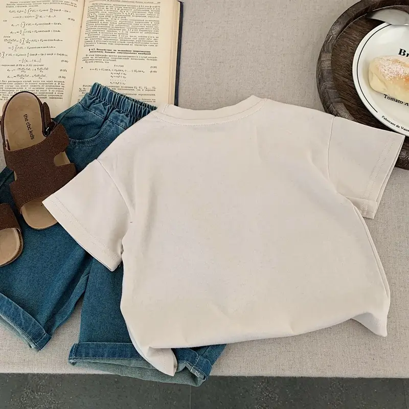 Boys T-shirt Red White Cotton Summer Wear — feature 10