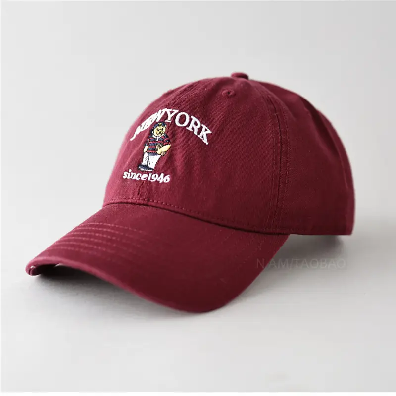 Spring New Letter Cartoon Bear Embroidered Baseball Cap for Men Women - Image 9