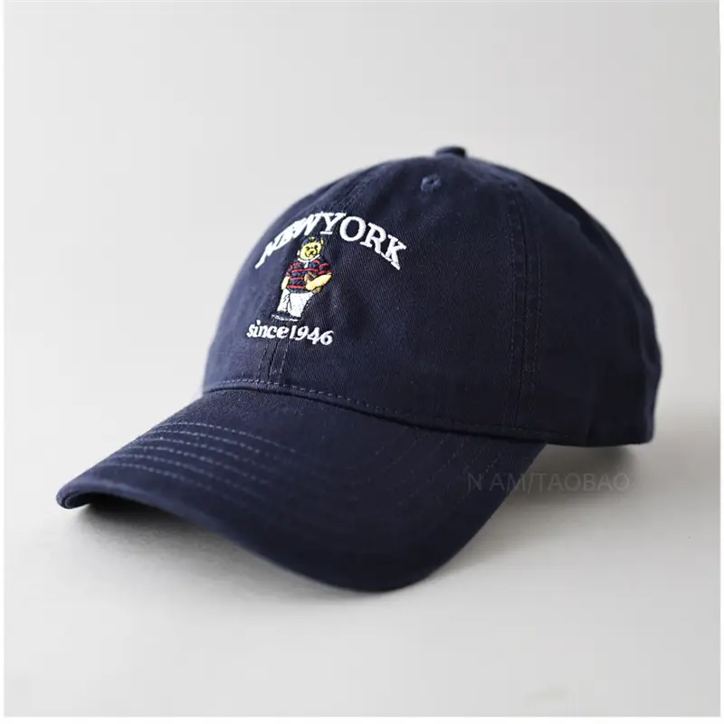 Spring New Letter Cartoon Bear Embroidered Baseball Cap for Men Women - Image 2