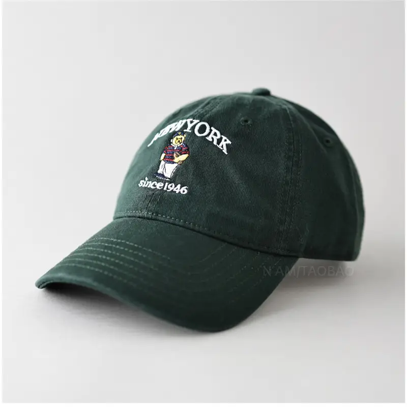 Spring New Letter Cartoon Bear Embroidered Baseball Cap for Men Women - Image 4