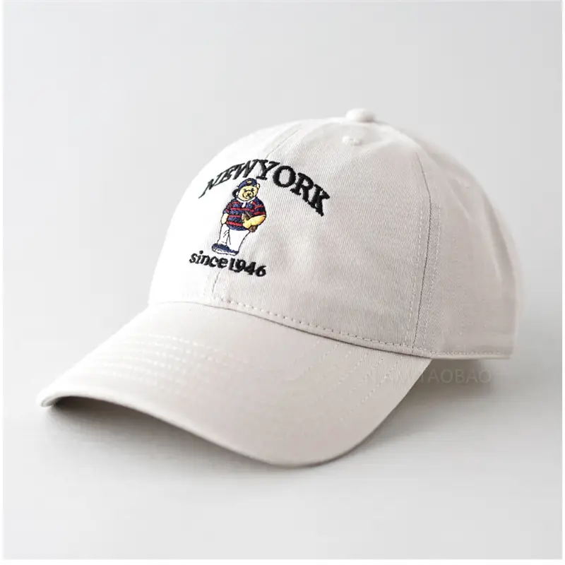Spring New Letter Cartoon Bear Embroidered Baseball Cap for Men Women - Image 7