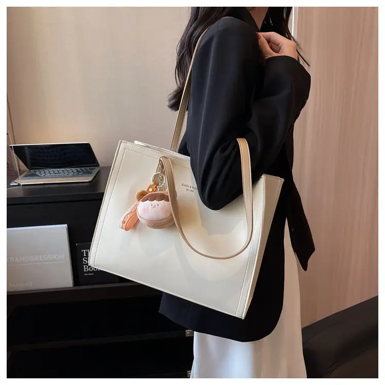 Women's Large Capacity Beige Tote Bag 2025 Spring Summer — feature 10