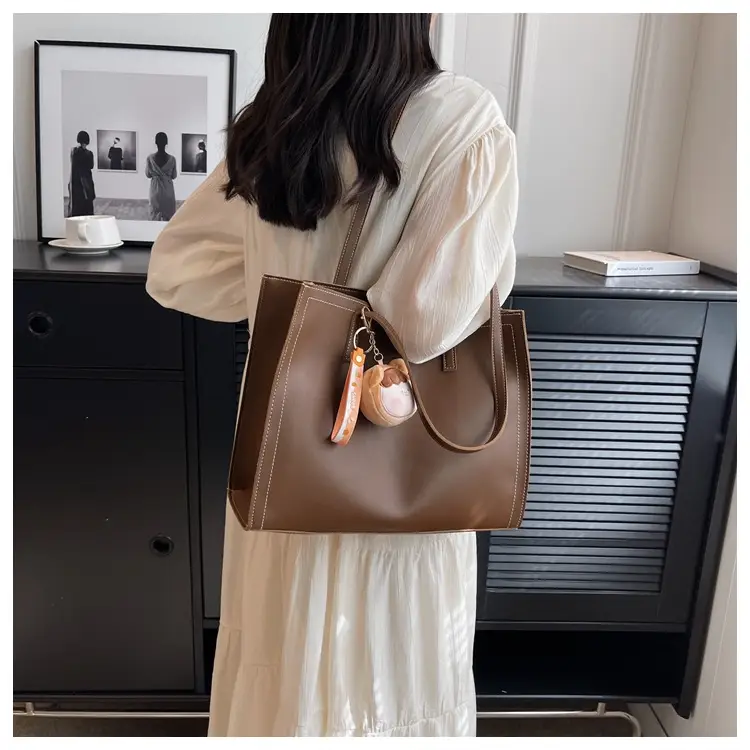 Women's Large Capacity Beige Tote Bag 2025 Spring Summer — feature 14