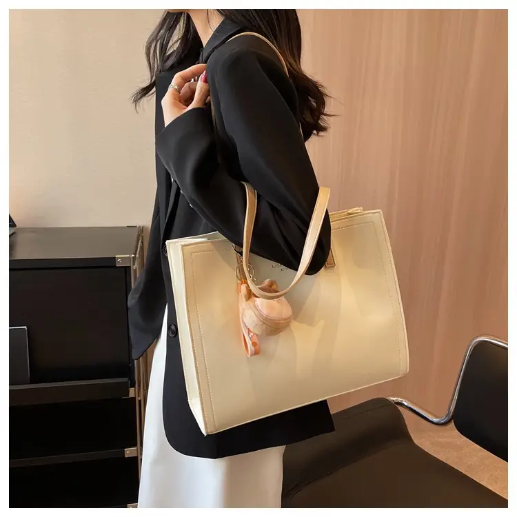 Women's Large Capacity Beige Tote Bag 2025 Spring Summer — feature 19