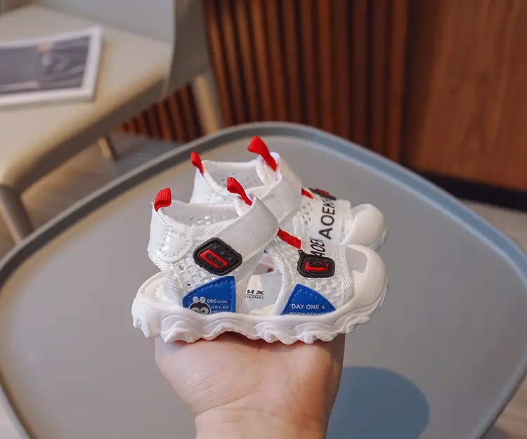 Baby Sandals White Red 1-2Yrs Anti-Slip Fly Woven — feature 10