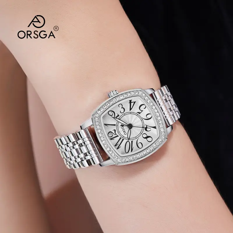 ORSGA Women's Luxury Watch with Diamond Band Set
