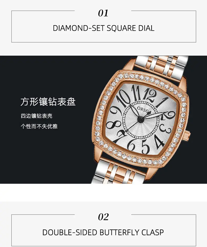 ORSGA Women's Luxury Watch with Diamond Band Set — feature 11