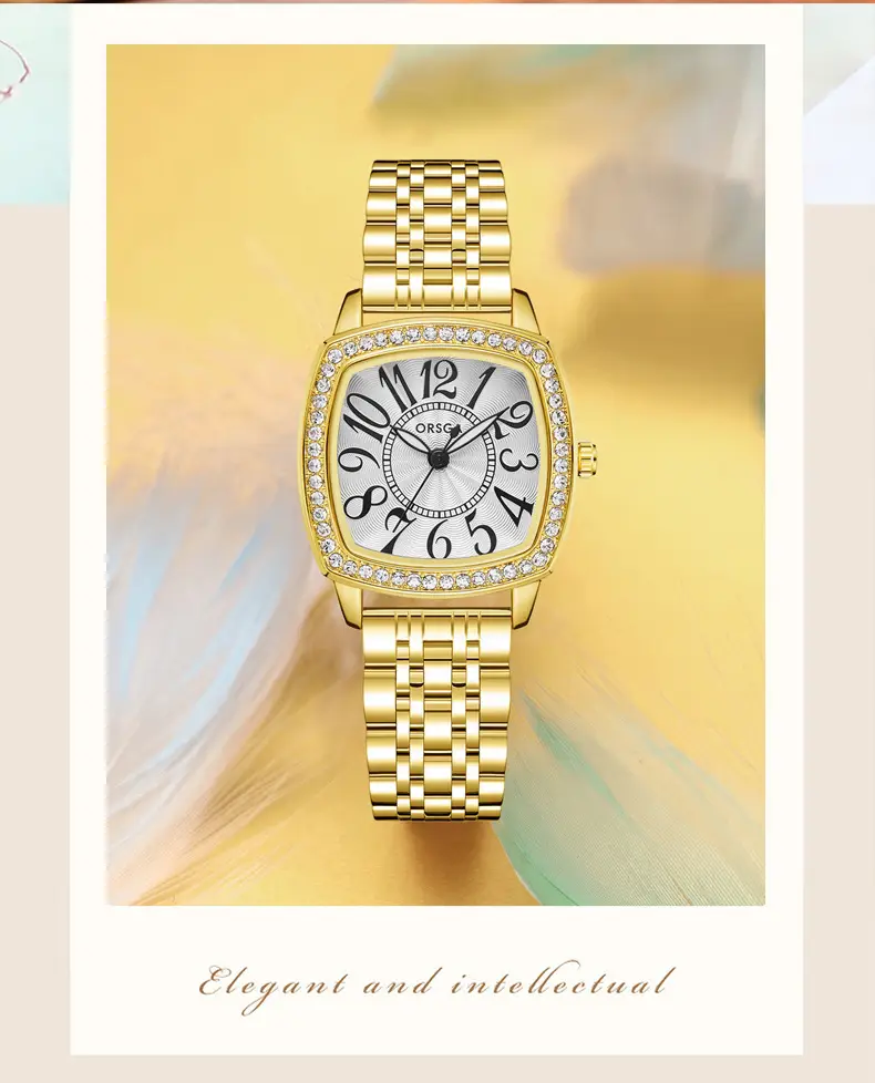ORSGA Women's Luxury Watch with Diamond Band Set — feature 6