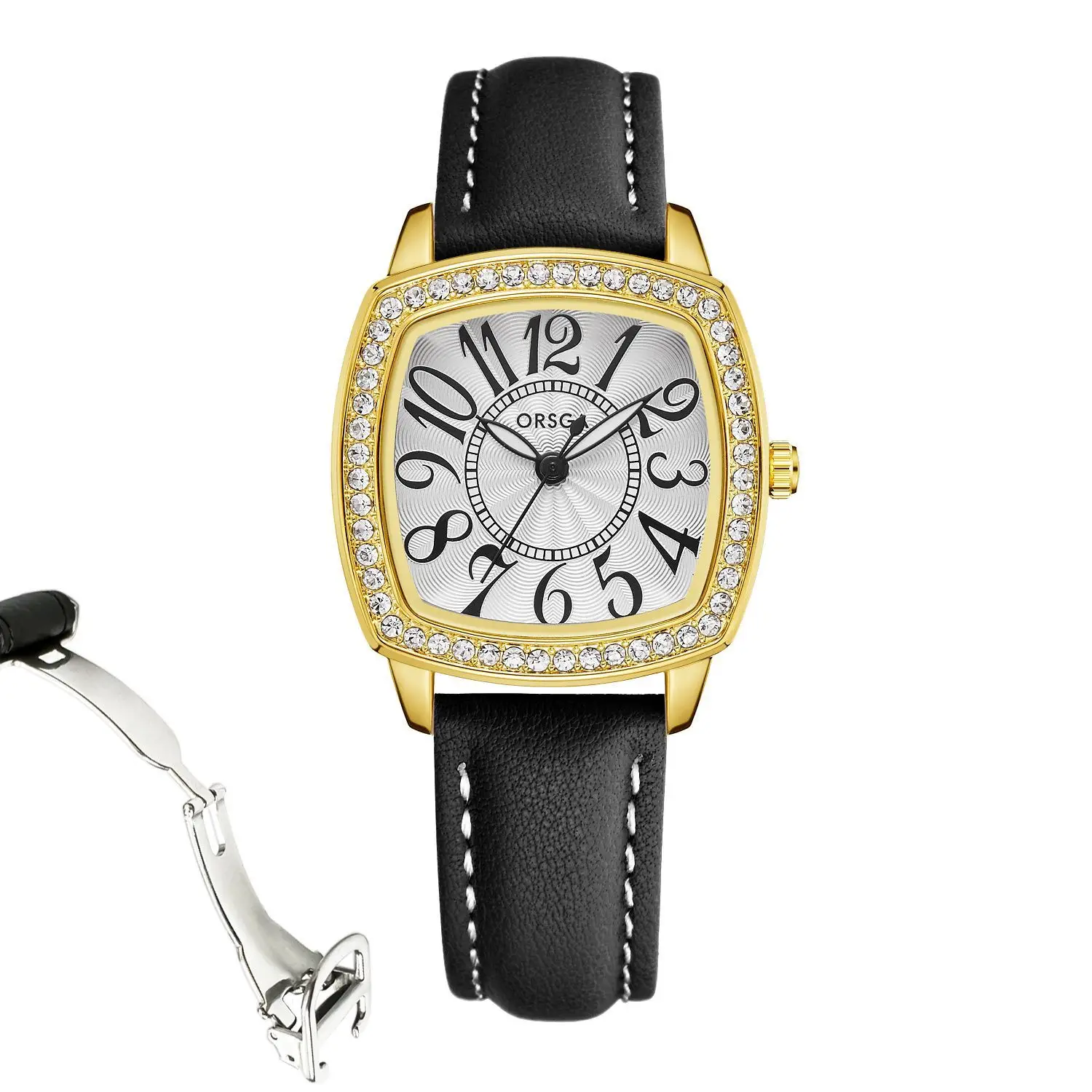 ORSGA Women's Luxury Watch with Diamond Band Set