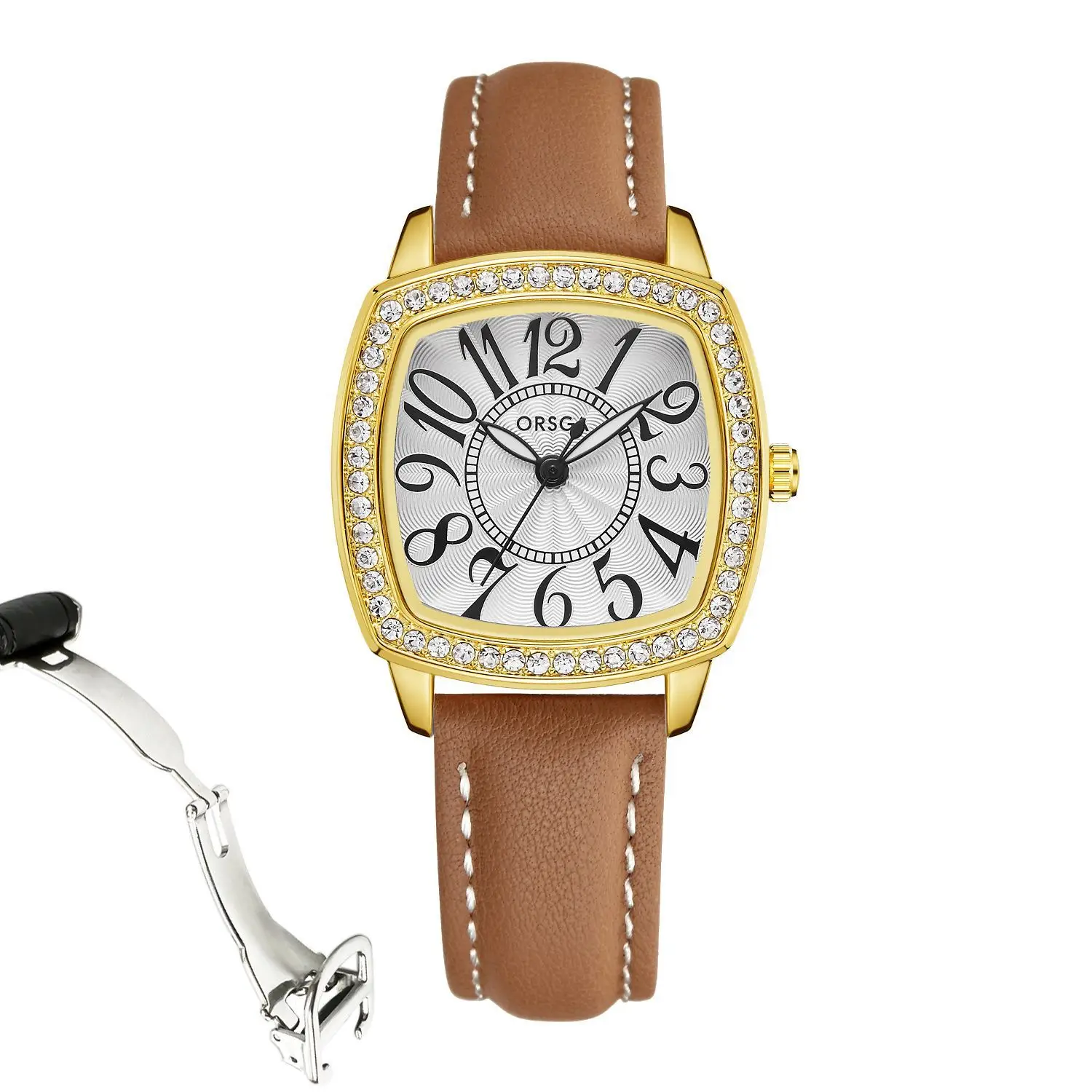 ORSGA Women's Luxury Watch with Diamond Band Set