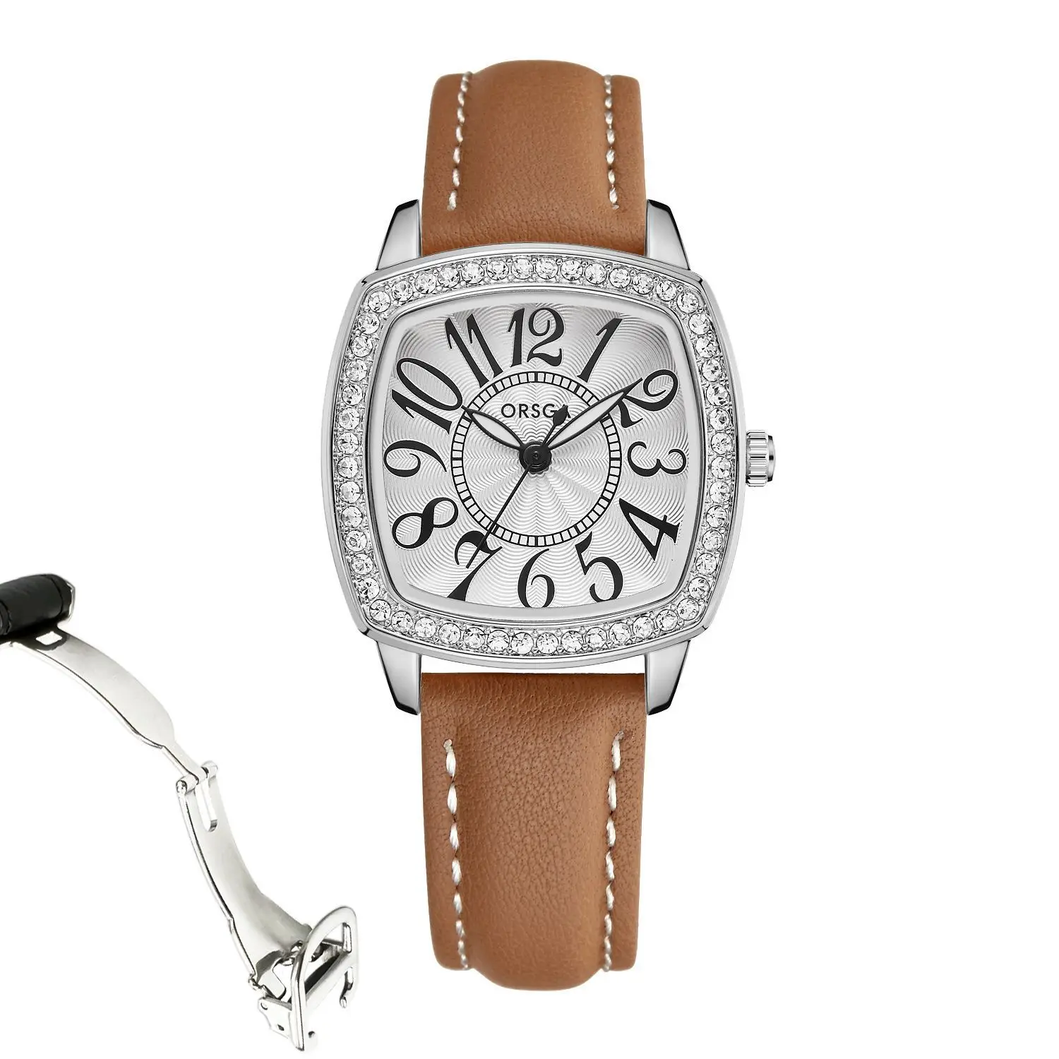 ORSGA Women's Luxury Watch with Diamond Band Set
