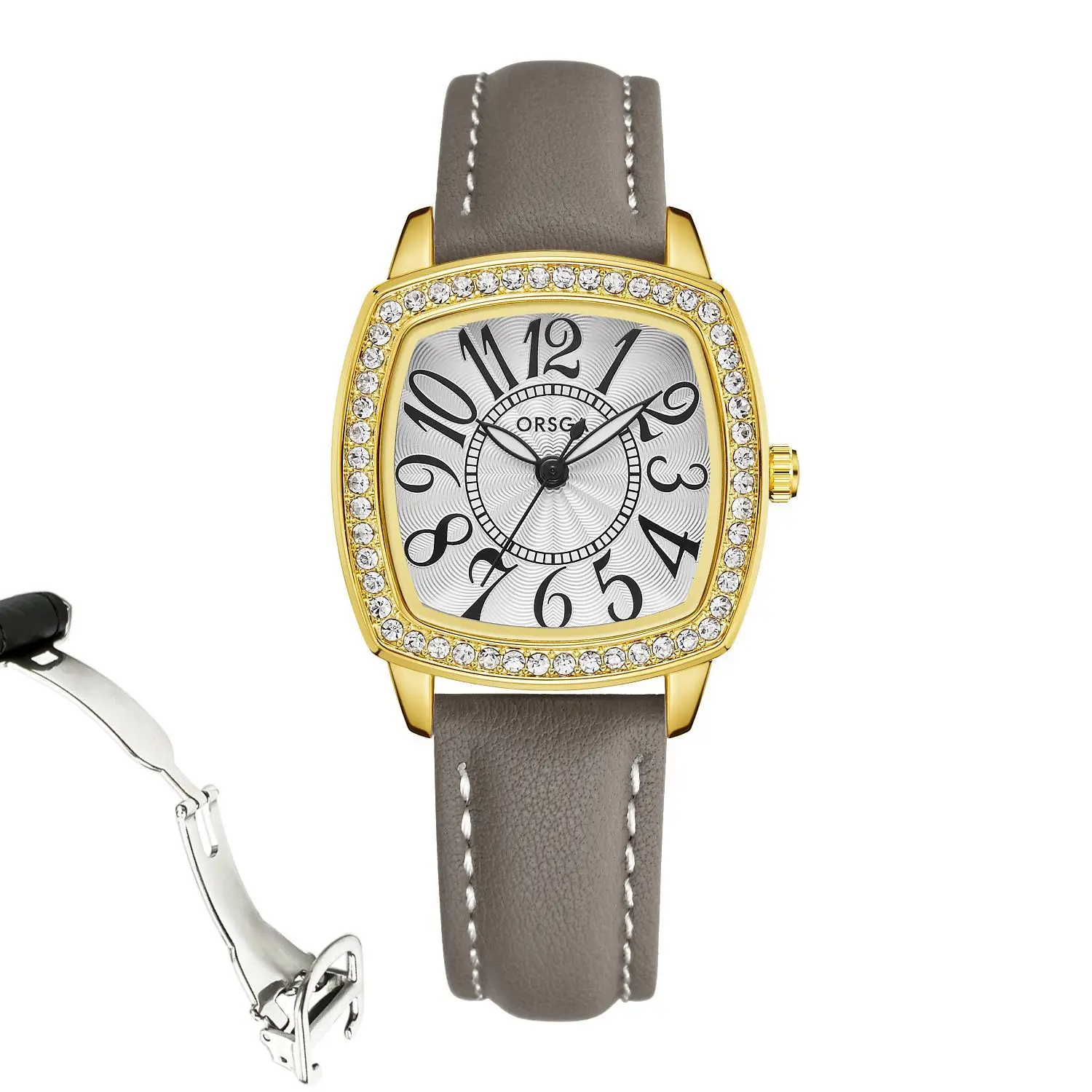 ORSGA Women's Luxury Watch with Diamond Band Set